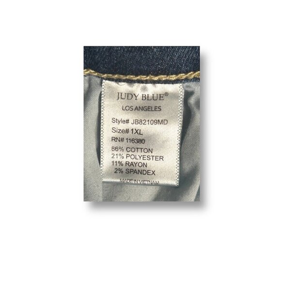 Judy Blue Women's 1XL Distressed Skinny Jeans Blue Medium Wash Stretch Denim Y2K - Picture 7 of 9